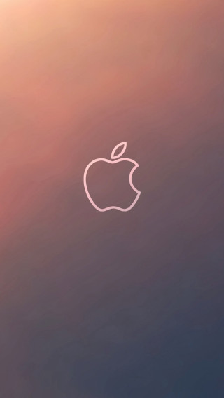 Apple logo wall blurry sky - free technology wallpaper