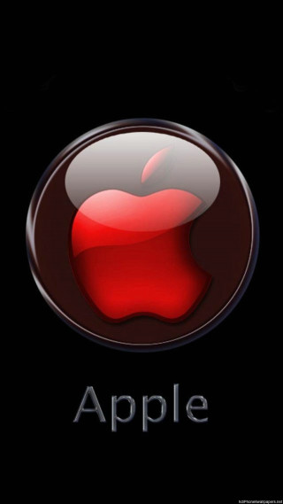 Apple logo word apple red - art informel free wallpaper