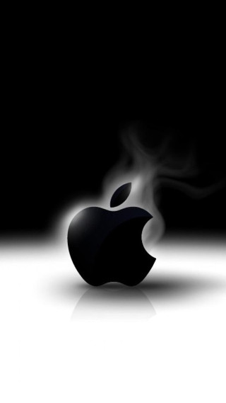 Apple logo smoke black background - smoke free wallpaper