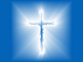 Cross bright light blue background - radiant free wallpaper