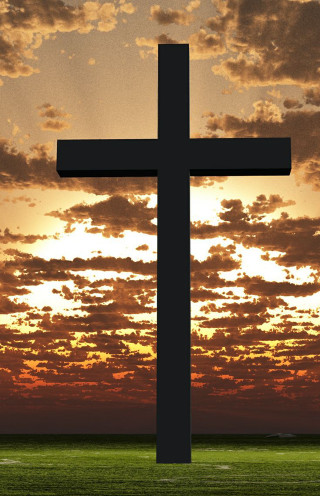 Cross field sunset clouds sky 2 - a sunset in the background free wallpaper