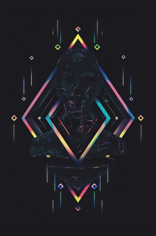 Digital artwork person black background - cyberpunk art free wallpaper