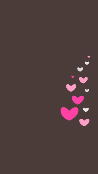 Hearts flying brown background pink - florianne becker free wallpaper