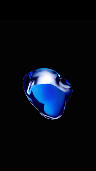Blue apple logo black background - c4d free wallpaper
