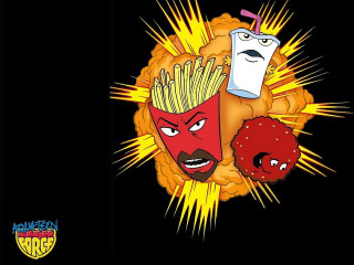 Cartoon character drink hamburger head - explosion free wallpaper