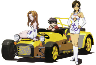 Woman yellow car girls roof - the car free wallpaper