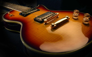 Guitar brown body neck gold - ella guru free wallpaper