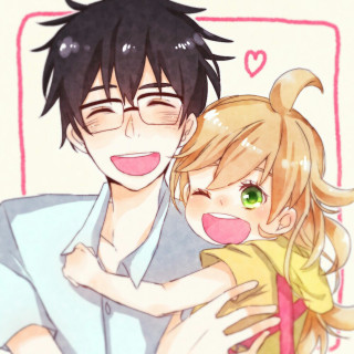 Hugging smiling boys heart manga - free love wallpaper