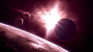Space scene sun planets starry - a. hardy free wallpaper