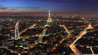 City night tower lights skyline - paris school free wallpaper