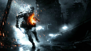 Futuristic man running dark city 2 - a futuristic suit free wallpaper