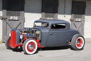 Vintage car brickwall redrim ultrafine - rim free wallpaper