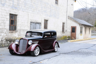 Vintage car street corner building - a street corner free wallpaper