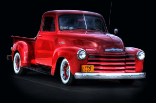 Red truck parking lot black - a red truck free wallpaper