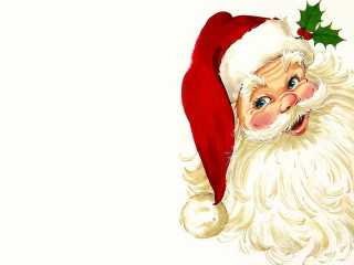 Santa holly berry red nose - naive free wallpaper
