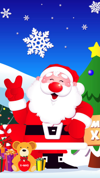 Santa claus christmas tree presents 3 - a snowy day free wallpaper