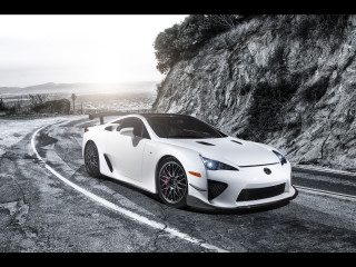 White sports car winding road - the side of the road free wallpaper
