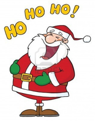 Cartoon santa happy expression hands - naive free wallpaper