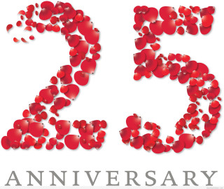Red heart twenty five typographic - logo free wallpaper