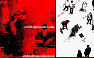 Couple people red black poster - graphic novel free wallpaper