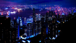 City lights night aurora fireworks - arthur pan free wallpaper