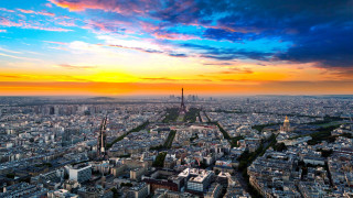 Cityscape sunset blue sky clouds - bernard meninsky free wallpaper