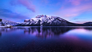 Mountain range lake sunset purple - a purple sky above free wallpaper