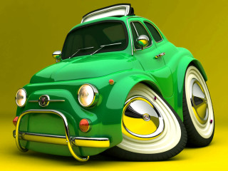 Green car yellow background yellow - a yellow background behind free wallpaper