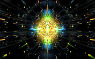 Yellow green flower psychedelic glowing - psychedelic art free wallpaper