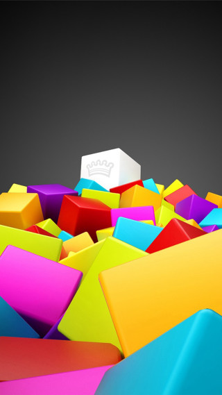Colorful blocks white cube black - colorful free wallpaper