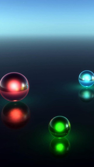 Colored balls black surface blue 3 - holography free wallpaper