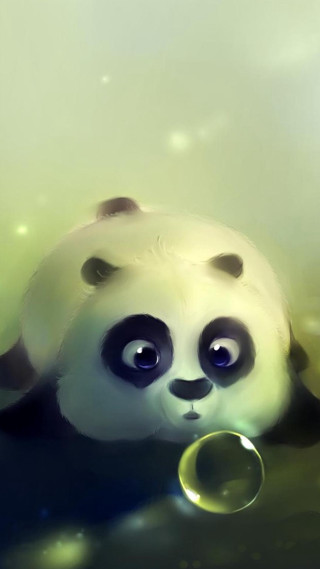 Panda bear bubble mouth eyes - ding guanpeng free wallpaper