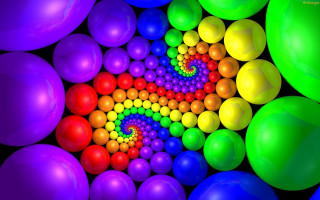 Rainbow ball pit colorful spiral - op art free wallpaper