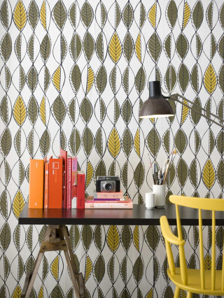 Desk lamp books phone leaves - a phone free wallpaper