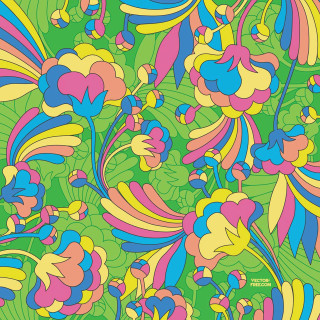 Psychedelic floral pattern green blue - psychedelic art free wallpaper