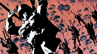 Man holding baseball bat parachutes - a painting of a man holding free wallpaper
