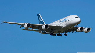 Jetliner flying blue sky landing 4 - professional free wallpaper