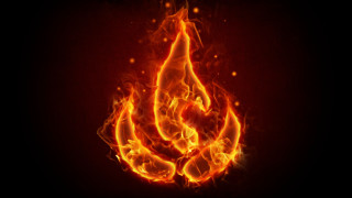 Fire flame red black embers - du jin free wallpaper