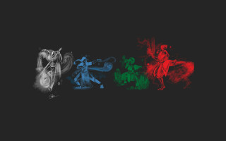 Black background people animals colored - different free wallpaper for desktop