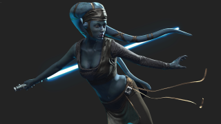 Woman sword lightsaber hand action - 3 d model free wallpaper