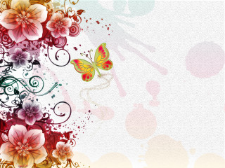 Colorful floral background butterflies flowers - butterfly free wallpaper