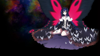 Woman sitting bed butterfly wings - a bed free wallpaper