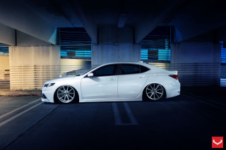 White car parking garage night 3 - clean line free wallpaper