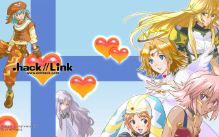 Anime characters hearts background hack - the background and a caption free wallpaper