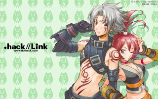 Anime characters hugging green background - two anime character free wallpaper