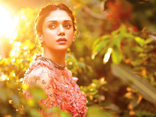 Woman pink dress forest sun - a forest free wallpaper