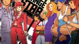 Anime characters street sign woman - a red suit free wallpaper