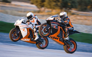 Motorcycle race track sunlight daytime - two person free wallpaper