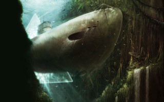 Large boat floating lush green - bastien lecouffedeharme free wallpaper