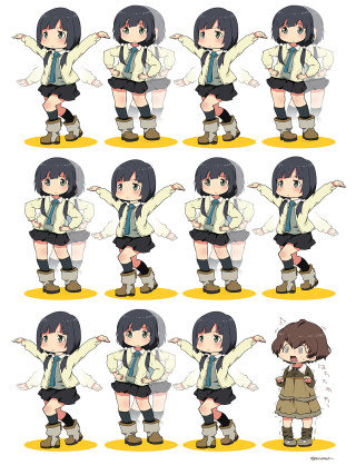 Anime characters poses expressions bunch - ascii art free wallpaper